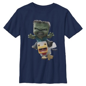Boys A Minecraft Movie Chicken Jockey T Shirt - 1 of 4