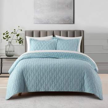 Chic Home Design 3pc King Nylah Quilt Set Blue