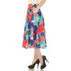 Women's Leaf Print Flared Midi Skirt - image 2 of 4