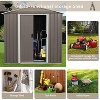 6 x 5FTOutdoor Metal Storage Shed w/Floor Frame Sun Protection Waterproof Storage House w/Lockable Sliding Door For Patio Lawn Backyard spire+window - 3 of 4