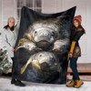 Manatee Pattern All-Season Flannel Blanket, Polyester Soft Throw for Bed, Sofa, and Indoor Use, Christmas Gift. - 3 of 4