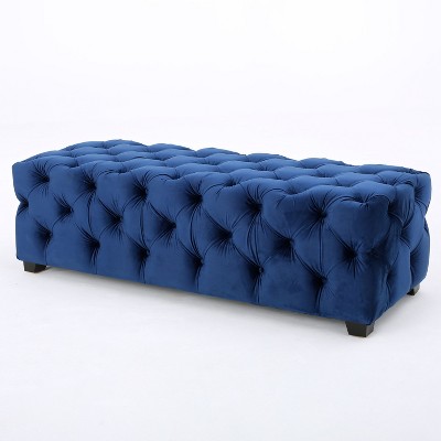 NicBex Modern 50.75" Bedroom Bench Velvet Accent Stools with Cushioned Top for Bedroom and Entryway