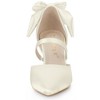 Allegra K Women's Satin Upper Pointed Toe Bow Decor Stiletto Heels Pumps - 4 of 4