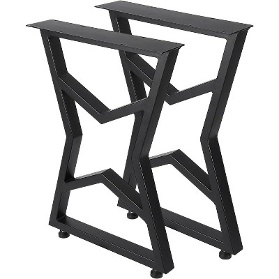 Set of 2 Black Metal Table Legs, Industrial Style Furniture Legs for Dining Tables, Coffee Tables, Durable and Modern Support for Home and Office