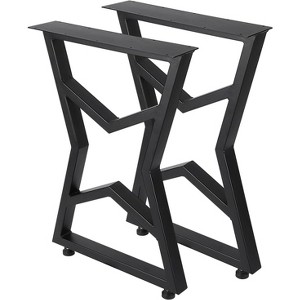 Set of 2 Black Metal Table Legs, Industrial Style Furniture Legs for Dining Tables, Coffee Tables, Durable and Modern Support for Home and Office - 1 of 4