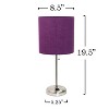 Simple Designs Sleek Slender Brushed Steel Table Lamp Purple - 3 of 4
