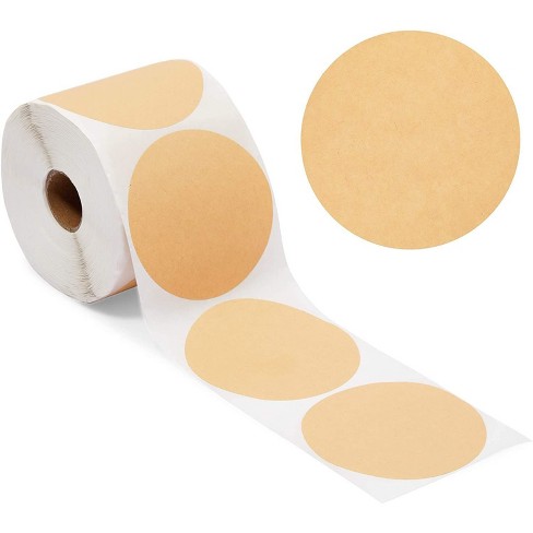 Permanent Adhesive for Store Owners 3 Rolls1500 Labels - Round Blank Stickers CHJ 2 Inch Natural Brown Kraft Stickers Brown3 Organizing Crafts Jar and Canning Labels