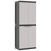 vidaXL Outdoor Storage Cabinet Gray and Black 25.6"x14.6"x65" PP - 2 of 4