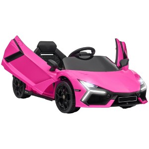 Resenkos Electric Ride-on Car,Lamborghini Revuelto Licensed 12V Kids Ride on Car, Battery Powered Kids Electric Car, Pink - 1 of 4