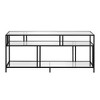 55" Black Metal TV Stand with Glass Shelves - Henn&Hart - 4 of 4