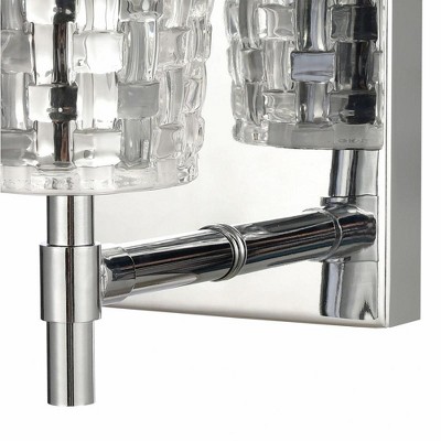Elegant Polished Nickel Cylinder Vanity Light with Clear Crystal Shade