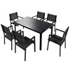 Nestfair 7pc Metal Patio Outdoor Dining Set without Cushion Black - 2 of 4