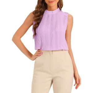 Allegra K Women's Chiffon Sleeveless Work Business Casual Tank Top - 1 of 4