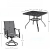 VisioGear Patio Accent Table Sets, 5-Piece Outdoor Table and Chairs Set, Patio Table with Umbrella Hole for Backyard, Gray, 21.7"*21.7"*40.2" - 2 of 4