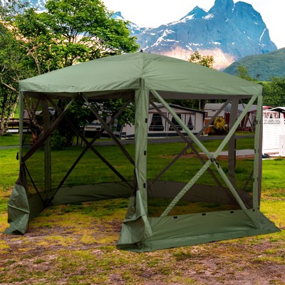 Green Hexagon Pop-Up Party Tent Gazebo with Mesh Walls