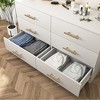Resenkos 6-Drawer Wide Chest of Drawers, Storage Drawer Organizer, Traditional Bedroom Dresser, Sideboard Buffet for Living Room, Black - 4 of 4