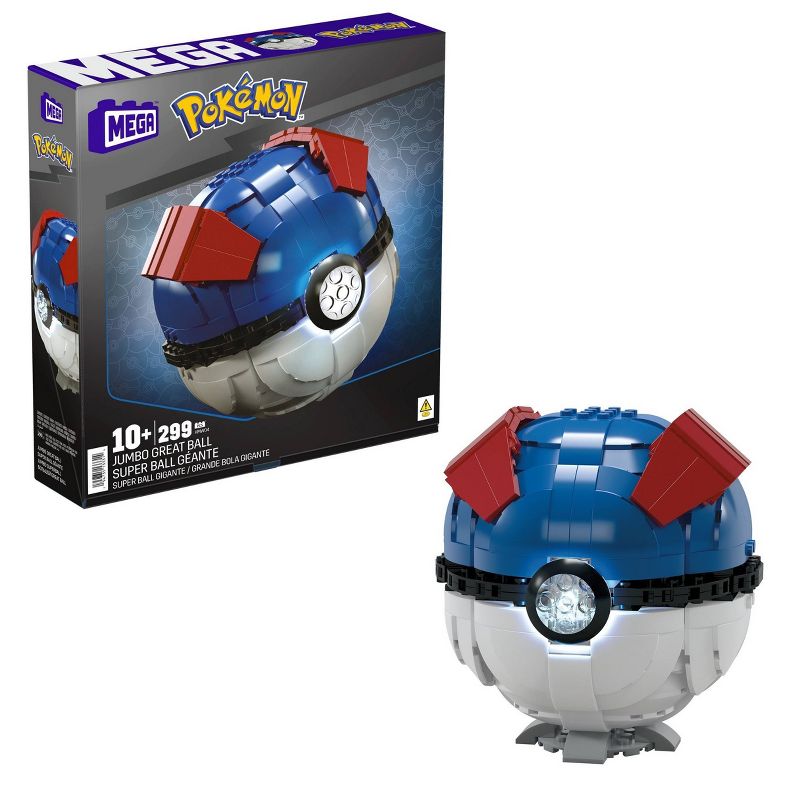 MEGA Pokemon Jumbo Great Ball Building Kit with Lights - 299pcs, 1 of 8