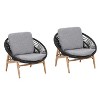 Christopher Knight Home Celine Bohemian Outdoor Papasan Style Wicker Lounge Chair with Cushions (Set of 2) - 4 of 4