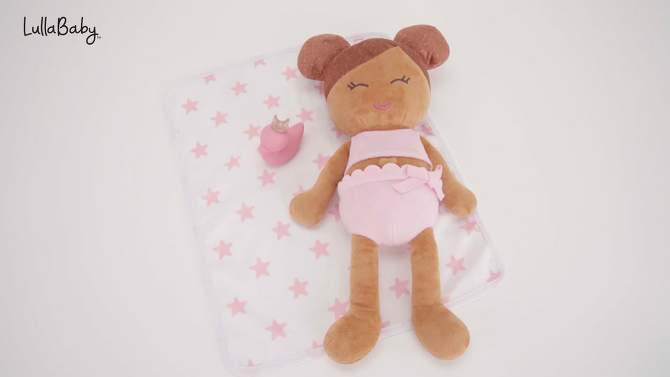 LullaBaby Bath Plush Doll For Real Water Play - Light Brown Hair, 2 of 9, play video