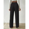 Coolmee Womens Palazzo Maxi Pants Pleated Wide Leg with Drawstring or Elastic Band Trousers - 4 of 4