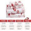 4Pcs Soft Microfiber Bed Sheet Set with 16in Deep Pocket Fitted Sheet, Flat Sheet, 2 Pillowcases, Winter Holiday, Red Deer & Christmas Tree - 2 of 4