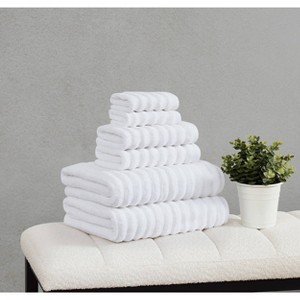 Brooklyn Loom 6pc Borghese Ribbed Zero Twist Bath Towel Set - 1 of 4