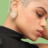 SOHI Women's Crystal Silver Rays Stud Earrings - 3 of 4