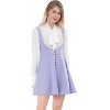 INSPIRE CHIC Women's Button Overalls Pinafore Suspenders Skirt - 2 of 4