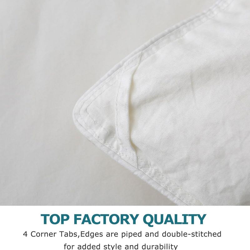 BPC 90 by 90 Inch Queen Sized Lightweight Modern All Season Down Comforter, Machine Washable and Dryable for Easy Care, White, 2 of 7