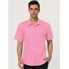 Lars Amadeus Men's Short Sleeves Polka Dots Button Down Dress Shirt - 2 of 4