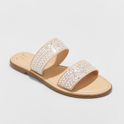 sparkly slip on sandals