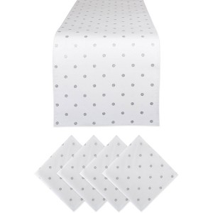 Metallic Polka Dot Table Set Silver - Design Imports