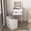 Small Vanity Desk with Mirror - White Makeup Vanitys Set Make up Table with Chair, Drawers - 3 of 4
