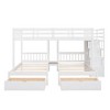 PAGED Simple Detachable Bunk Bed Loft Bed, Full over Full Bed Frame with Twin Size Trundle, Ladder and Guardrail for Kids, Teens, Adults - 4 of 4