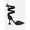 London Rag Women's Fonda Spool Heel Tie Up Satin Sandals Women - 2 of 4