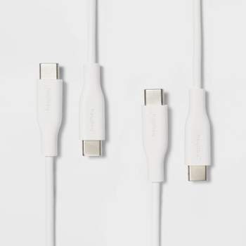 4' USB-C to USB-C Round Cable 2pk - heyday™ White