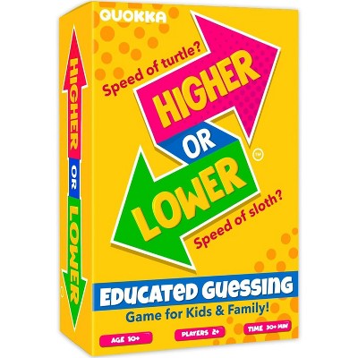 QUOKKA Card Game for Kids Higher or Lower | Guess Fun Questions - Challenge Game for Family Night
