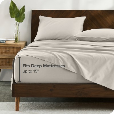 Twin French Beige Organic Cotton Sateen Sheet Set