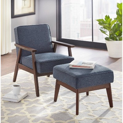 Upholstered Vintage Armchair Footstool Chair Stool Set Bedroom Furniture Suite 