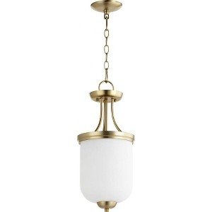 Quorum Lighting Enclave 2-Light Pendant, Aged Brass, 9W, 20H - 1 of 1