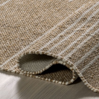 Birchwood Sand Tufted Wool Reversible Striped Area Rug, 8' x 10'