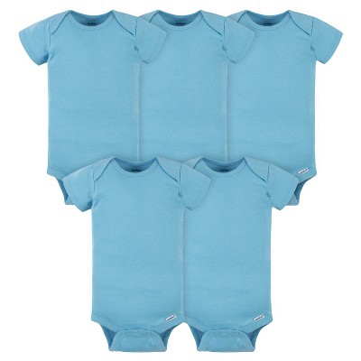 Image of Gerber Baby Boys' Onesies Brand Bodysuits - Blue - 6 Months - 5-Pack