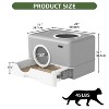 LunaLulinlk Gray Large Closed Cat Litter Box with Lid and Drawer for Easy Cleaning - 2 of 4