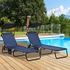 TiramisuBest 2 PCS Folding Chaise Lounge Pool Chairs,Outdoor Sun Tanning Chairs with 5-Level Reclining Back,Steel Frame for Beach,Yard,Patio,Dark Gray - 3 of 4