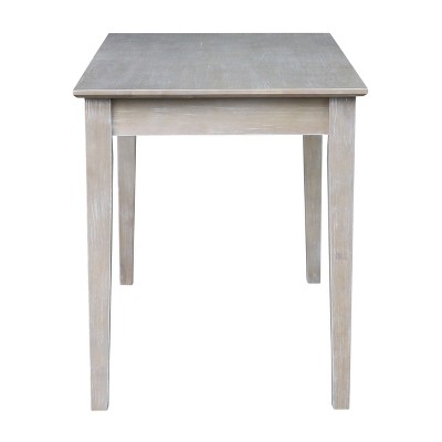 Transitional Solid Hardwood Home Office Desk with Drawer in Washed Gray Taupe