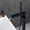 BWE Single-Handle Freestanding Floor Roman Tub Faucet Bathtub Filler with Hand Shower in Matte Black - 3 of 4