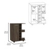 Vynxaria Bar Cart, Four Casters, Single Door Cabinet, Two External Shelves, Dark Walnut - 3 of 4