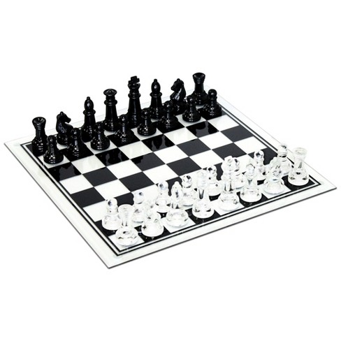 We Games Black And Clear Glass Chess Set : Target