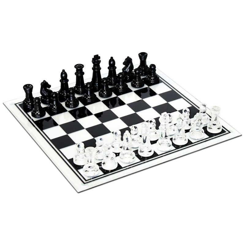 WE Games Black and Clear Glass Chess Set, 13.75 in. Board, 3 in. King, 1 of 6