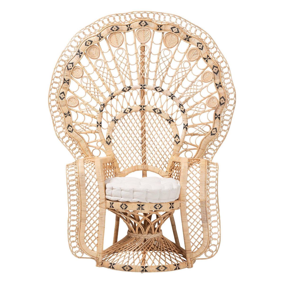 bali & pari Nafisa Natural Rattan Peacock Chair Natural Brown - thumbnail 2